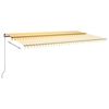 vidaXL Sis&auml;&auml;nkelattava markiisi LED/tuulisensori 600x300 cm keltavalk.