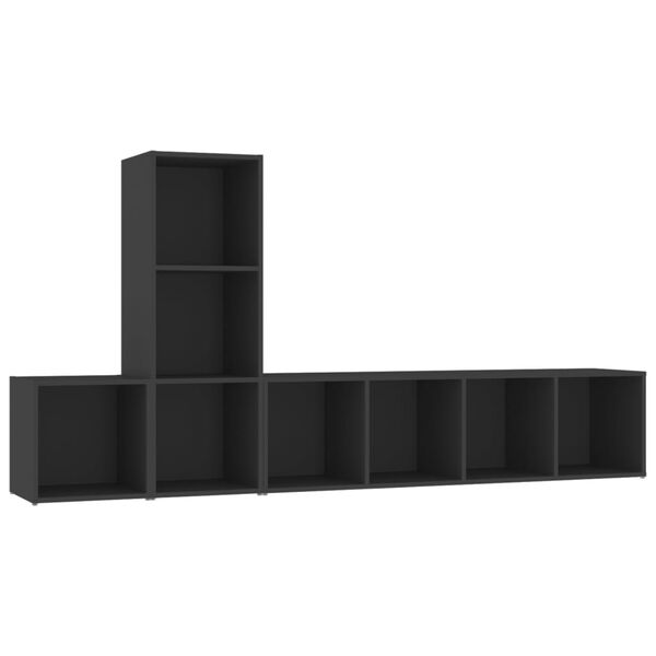 vidaXL 3-osainen TV-kaappisarja musta lastulevy