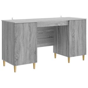 vidaXL P&ouml;yt&auml; hyllyll&auml; Harmaa sonoma 142,5 x 50 x 75 cm Tekninen puu