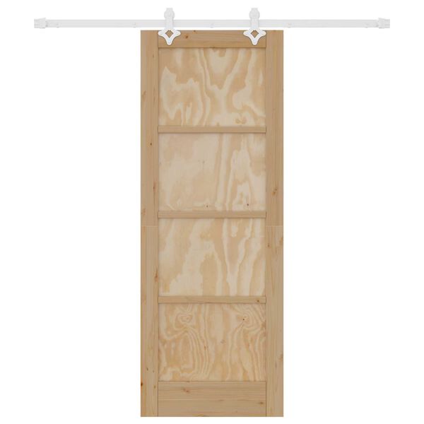 vidaXL Liukuovi Ruskea 73,5 x 198,5 cm Massiivinen m&auml;nty