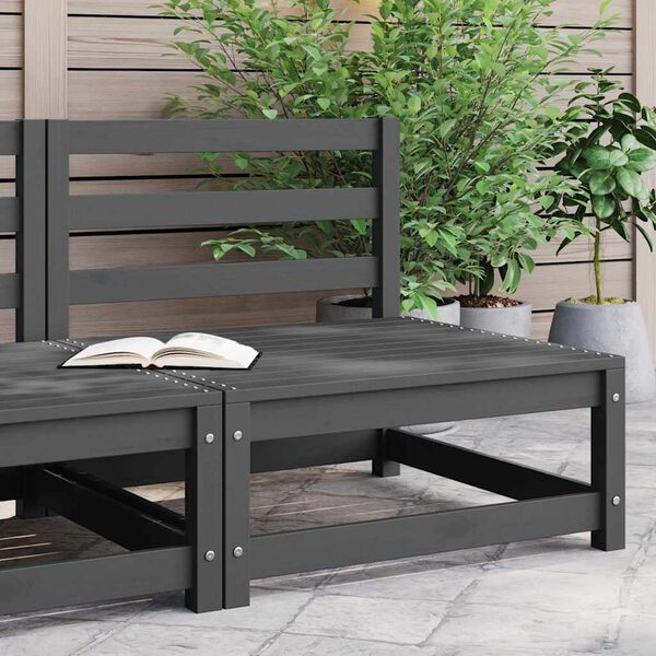 vidaXL Puutarhan keskisohva harmaa täysi mänty