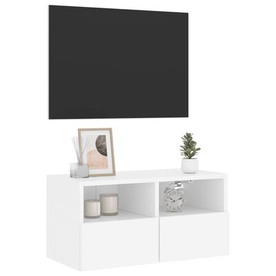 vidaXL TV-seinäkaappi valkoinen 60x30x30 cm tekninen puu
