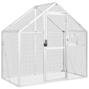 vidaXL Aviaario hopea 79x100x185 cm alumiini