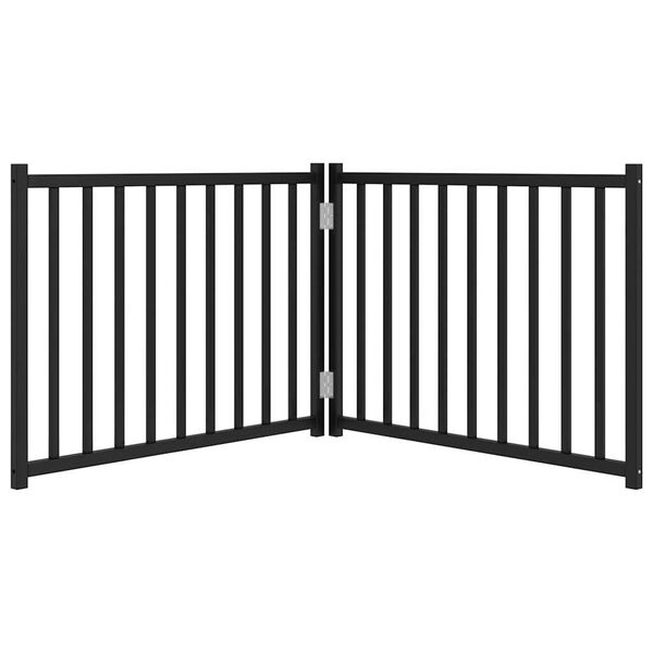 vidaXL Koiraportti kokoontaittuva 2 paneelia musta 160 cm t&auml;ysi kuusi