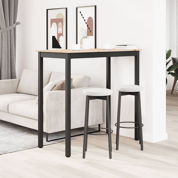 vidaXL Baarip&ouml;yt&auml; Luonnollinen 110 x 55 x 105 cm Massiivinen m&auml;nty