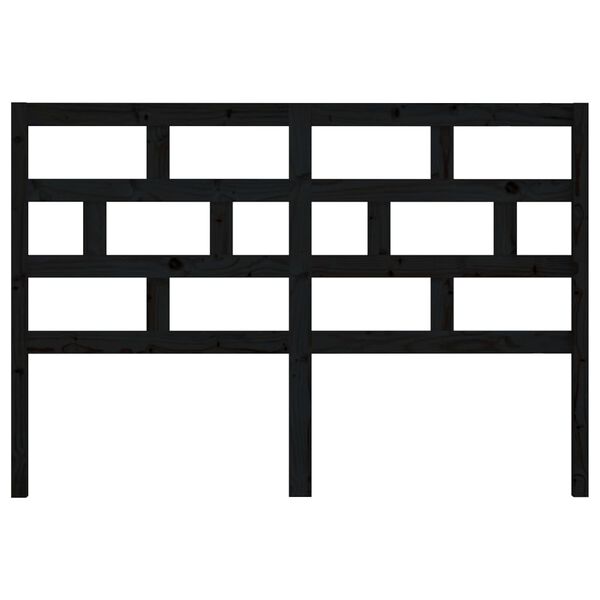 vidaXL Sängynpääty musta 166x4x100 cm täysi mänty