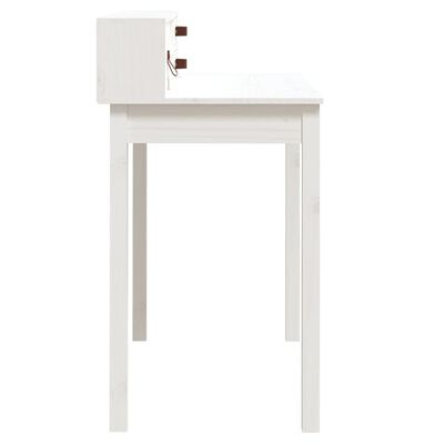 vidaXL Työpöytä valkoinen 110x50x93 cm täysi mänty