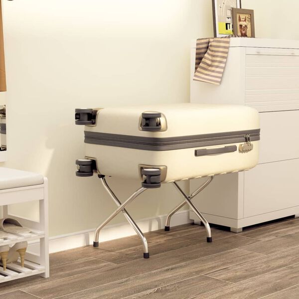 vidaXL Matkatavarateline selkänojalla hopeanvärinen 56x39x52cm