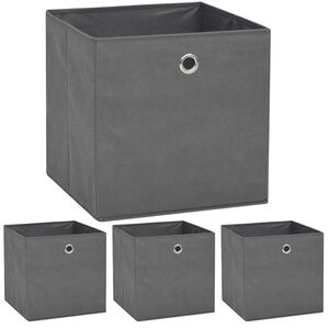 vidaXL S&auml;ilytyslaatikot 4 kpl kuitukangas 32x32x32 cm harmaa
