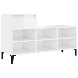 vidaXL Kenk&auml;kaappi korkeakiilto valkoinen 102x36x60 cm tekninen puu