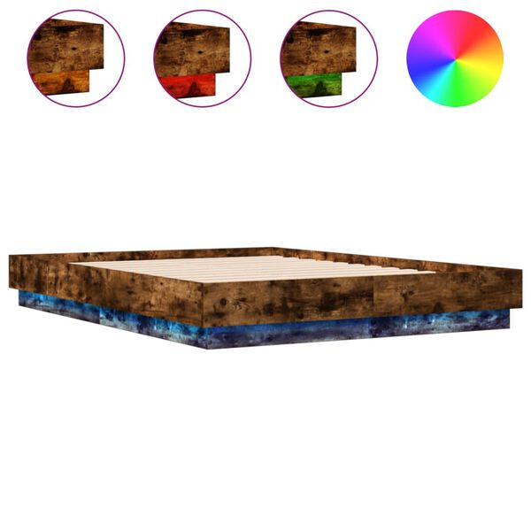 vidaXL S&auml;ngynrunko LED-valoilla savutammi 120x190 cm