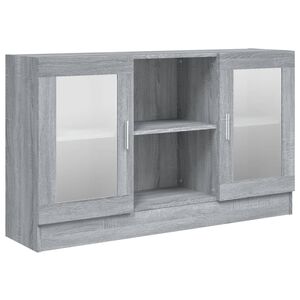 vidaXL Vitriinikaappi harmaa Sonoma 120x30,5x70 cm tekninen puu