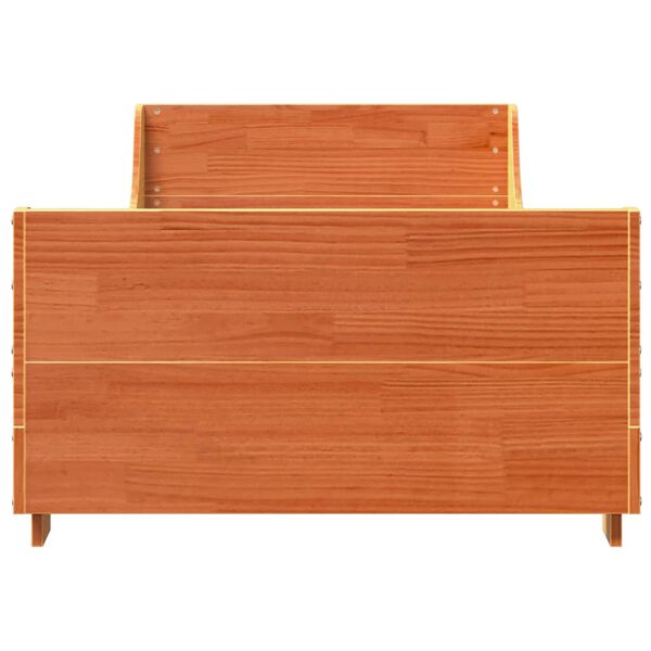 vidaXL Sängynrunko ilman patjaa vahanruskea 75x190 cm täysi mänty