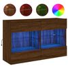 vidaXL TV-sein&auml;kaappi LED-valoilla ruskea tammi 98,5x30x60,5 cm