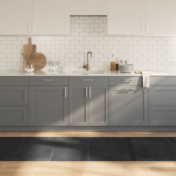 vidaXL Matto suorakaide harmaa 80x400 cm bambu