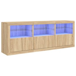 vidaXL Senkki LED-valoilla Sonoma-tammi 181,5x37x67 cm