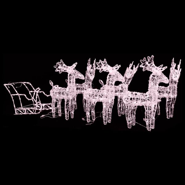 vidaXL Porot ja reki joulukoriste 320 LEDiä akryyli