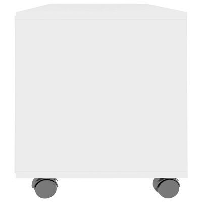 vidaXL TV-taso rullapyörillä valkoinen 90x35x35 cm lastulevy