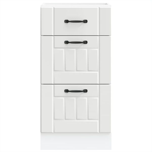 vidaXL Keittiön pohjakaappi Lucca valkoinen suunniteltu puu