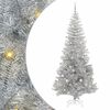 vidaXL Joulukuusi 300 LED-valoilla jalustalla Hopea 240 cm PET
