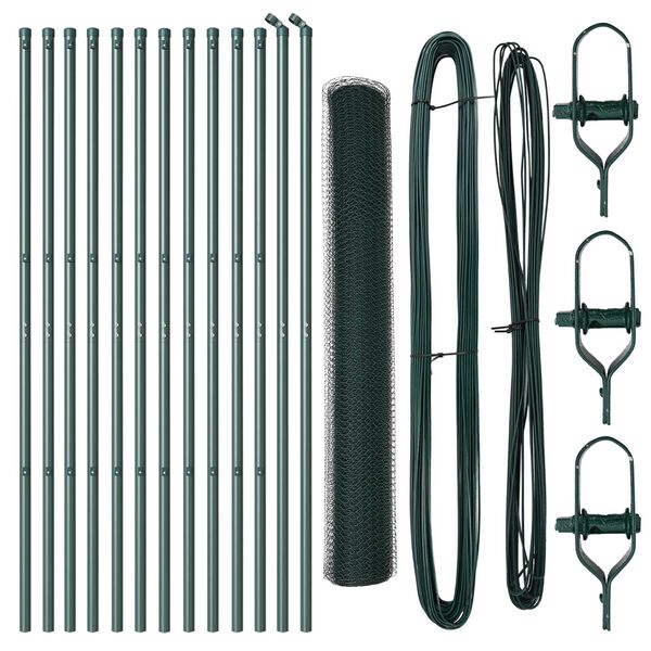 vidaXL Aitalatu Vihre&auml; 25 x 1,4 m (25 mm verkko) Ter&auml;st&auml; ja PVC:t&auml;