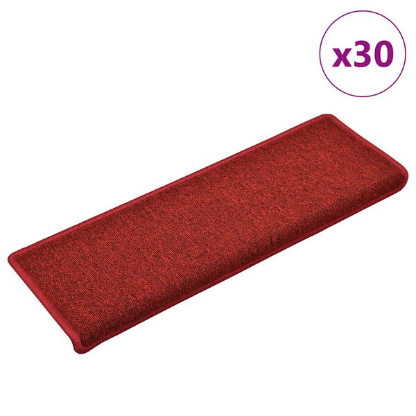 vidaXL Portaiden matot 30 kpl 65x21x4 cm punainen suorakaiteen muotoinen reuna