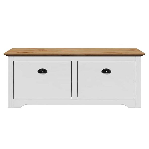 vidaXL Eteisen penkki BODO valkoinen ja ruskea 114x40x45 cm