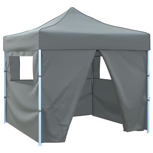 vidaXL Kokoontaittuva pop-up juhlateltta 4 sein&auml;ll&auml; 3x3m antrasiitti