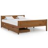 vidaXL Sängynrunko 4 vetolaatikolla hunajanrusk täysi mänty 140x200 cm