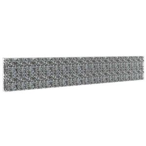 vidaXL Gabionsein&auml; kansilla galvanoitu ter&auml;s 600x30x100 cm