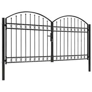 vidaXL Aitaportti ASSEN kaksoisovi kaarevalla k&auml;rjell&auml; ter&auml;s 300x125 cm