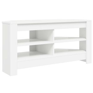 vidaXL KulmaTV-kaappi 102 x 40,5 x 45 cm Valkoinen Tekninen puu
