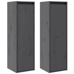 vidaXL Sein&auml;kaapit 2 kpl harmaa 30x30x100 cm t&auml;ysi m&auml;nty