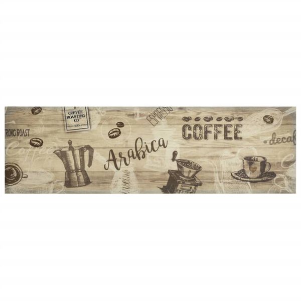 vidaXL Keittiön pestävä matto Coffee ruskea 45x150 cm sametti