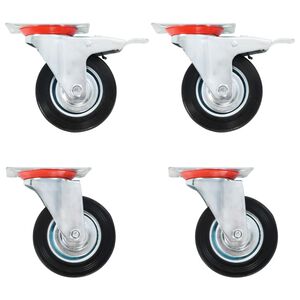 vidaXL Rullapy&ouml;r&auml;t 4 kpl 100 mm
