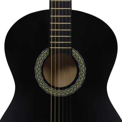 vidaXL Klassinen kitara aloittelijalle musta 4/4 39" amerikanlehmus