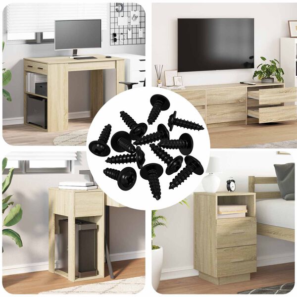 vidaXL Itsekiertev&auml; kynsi 12 pcs Musta 3,5 x 12 mm Rauta