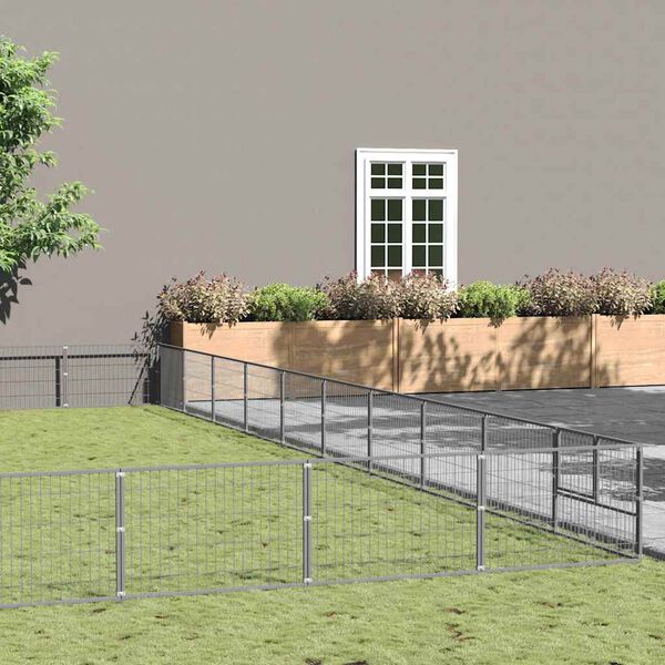 vidaXL Koiranh&auml;kki hopea 100 m&sup2; ter&auml;s