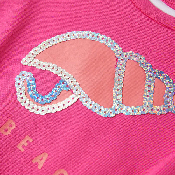 Lasten T-paita tumma pinkki 128