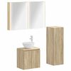 vidaXL Kylpyhuonekalustesetti 4 pcs Sonoma-tammi Tekninen puu ja lasi