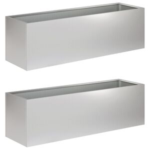 vidaXL Puutarha ruukku 2 kpl Hopea 80 x 30 x 30 cm Galvanoitu ter&auml;s