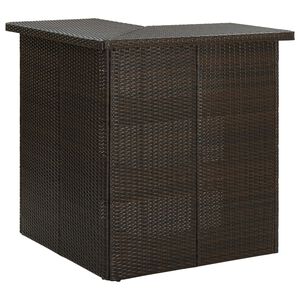 vidaXL Kulmabaarip&ouml;yt&auml; ruskea 100x50x105 cm polyrottinki