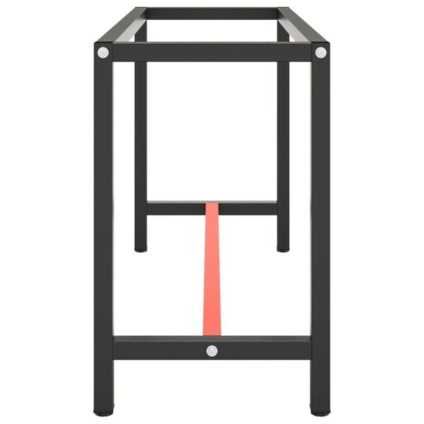 vidaXL Ty&ouml;penkin runko mattamusta ja -punainen 140x50x79 cm metalli