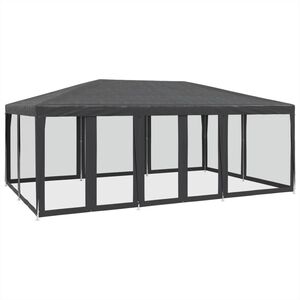 vidaXL juhlateltta 10 mesh-sivuseinill&auml; antrasiittia 6x4 m HDPE