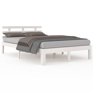 vidaXL S&auml;ngynrunko valkoinen t&auml;ysi m&auml;nty 135x190 cm Double