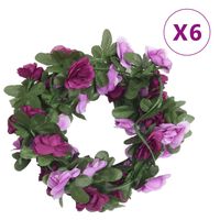 vidaXL Tekokukkaseppeleet 6 kpl kevään vaalea violetti 250 cm