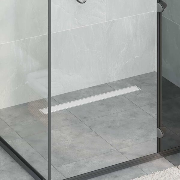 vidaXL Suihkuhuuhtelija 2-in-1 360° poistoputkella Hopea 70 cm