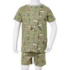 Lasten lyhythihainen pyjama vaalea khaki 140