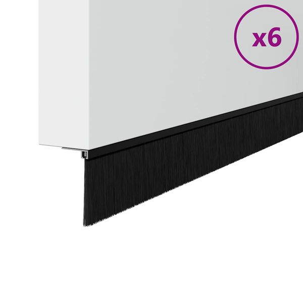 vidaXL Kierteellinen oven harjasulku 6 pcs Musta 100 cm Alumiiniseos