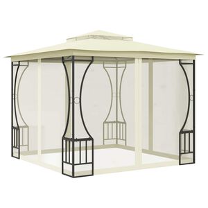 vidaXL Huvimaja verkoilla 300x300x265 cm kerma